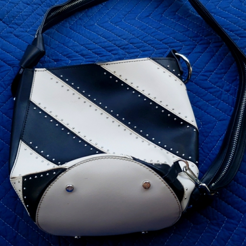 Black and White Striped Calvin Klein bag